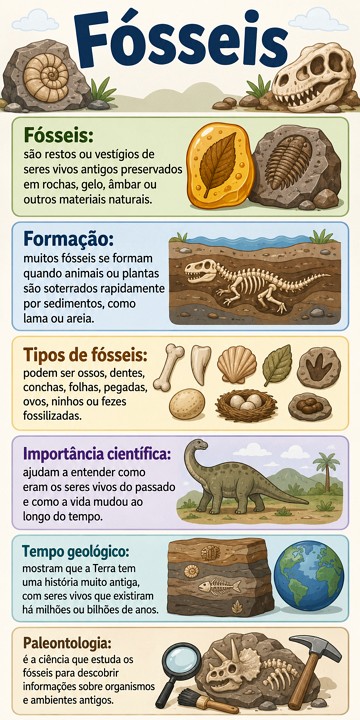Infográfico sobre fósseis Infográfico sobre fósseis