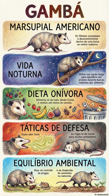 Infogr&aacute;fico com caracter&iacute;sticas e informa&ccedil;&otilde;es sobre o Gamb&aacute;