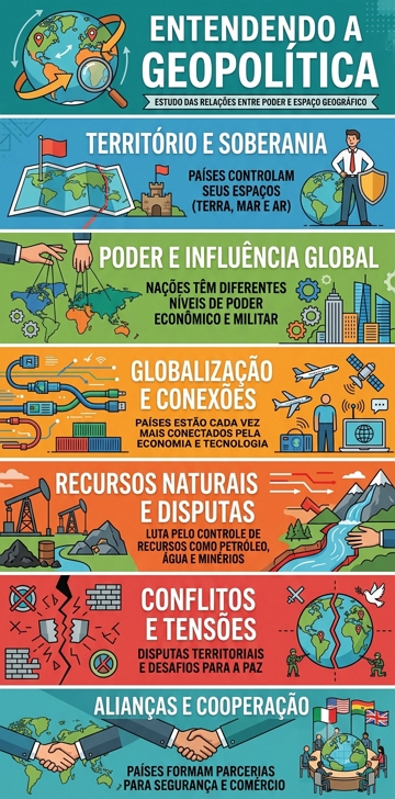 Infográfico didático e resumido sobre Geopolítica Infográfico didático e resumido sobre Geopolítica