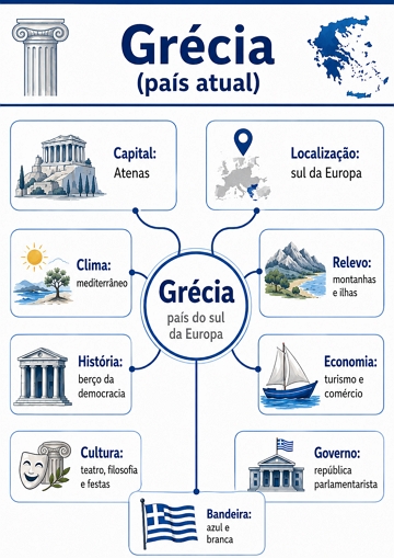 Infográfico sobre a Grécia atual Infográfico sobre a Grécia atual