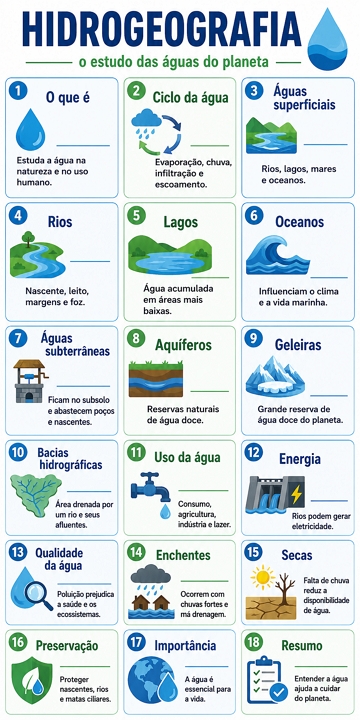 Infográfico sobre Hidrogeografia Infográfico sobre Hidrogeografia