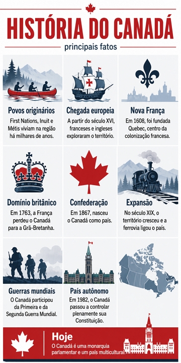 Infográfico sobre a História do Canadá Infográfico sobre a História do Canadá