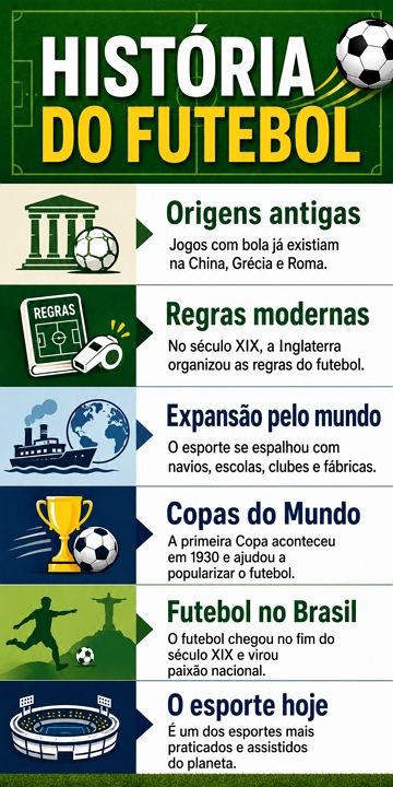 Infográfico sobre a História do Futebol Infográfico sobre a História do Futebol