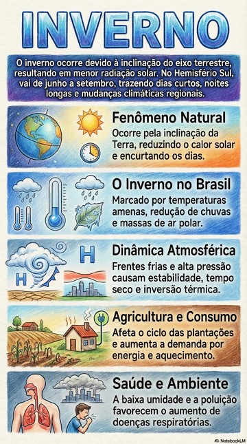 Inverno e suas características Infográfico sobre o inverno e suas características