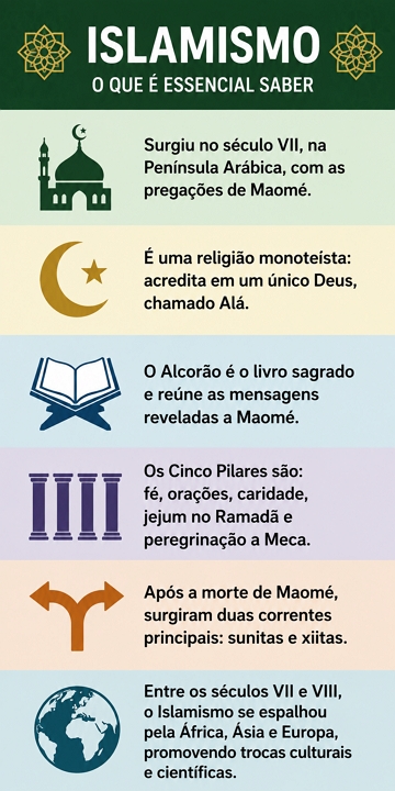 Infográfico sobre o Islamismo Infográfico sobre o Islamismo