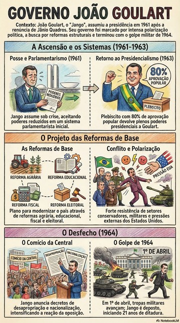 Infográfico didático focando no Governo João Goulart Infográfico didático focando no Governo João Goulart