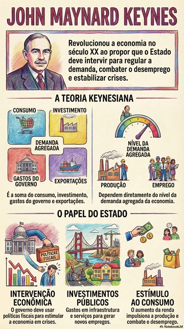 Keynes e suas teorias econômicas Infográfico sobre Keynes e suas teorias econômicas