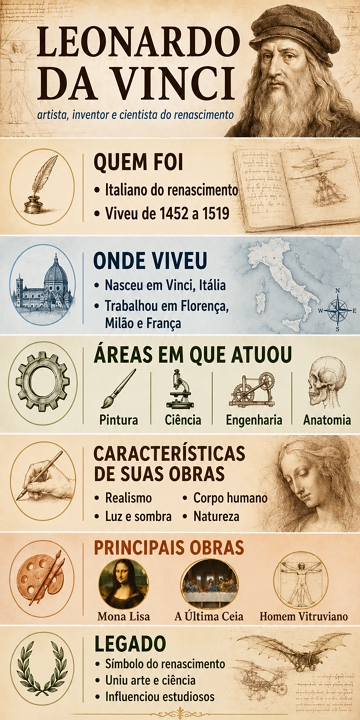 Infográfico sobre Leonardo da Vinci Infográfico sobre Leonardo da Vinci