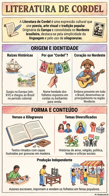 Infográfico sobre as características da Literatura de Cordel Infográfico sobre as características da Literatura de Cordel