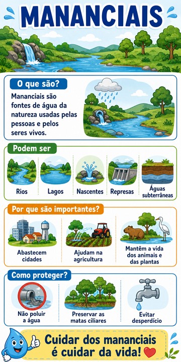 Infográfico sobre os mananciais Infográfico sobre os mananciais