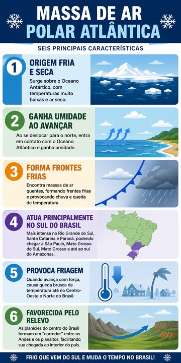Infográfico da Massa de Ar POlar Atlântica Infográfico da Massa de Ar POlar Atlântica