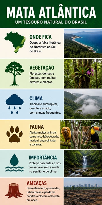 Infográfico sobre a Mata Atlântica Infográfico sobre a Mata Atlântica