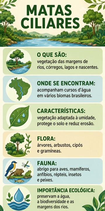 Infográfico sobre matas ciliares Infográfico sobre matas ciliares