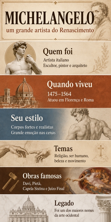 Infográfico sobre Michelangelo Infográfico sobre Michelangelo