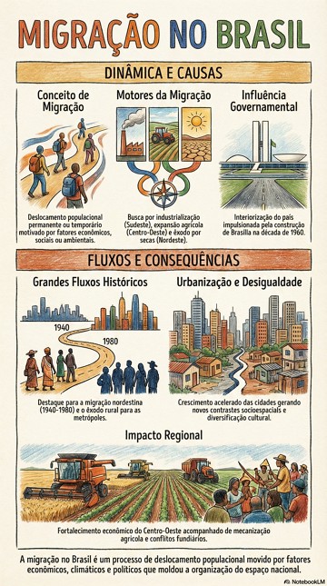 Infográfico sobre migração no Brasil Infográfico sobre migração no Brasil