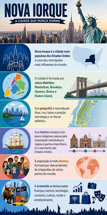 Infográfico sobre a cidade de Nova Iorque Infográfico sobre a cidade de Nova Iorque