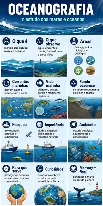 Infográfico sobre Oceanografia Infográfico sobre Oceanografia