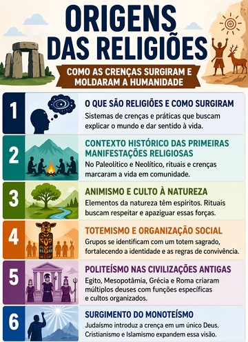 Infográfico sobre as origens das religiões num formato de linha do tempo Infográfico sobre as origens das religiões num formato de linha do tempo