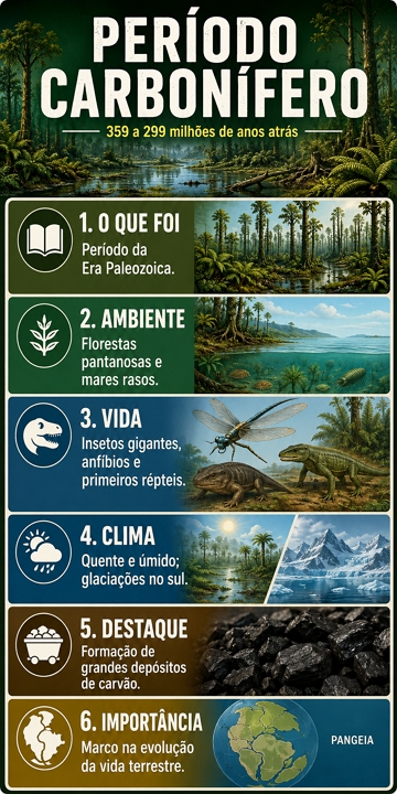 Infográfico sobre o Período Carbonífero Infográfico sobre o Período Carbonífero