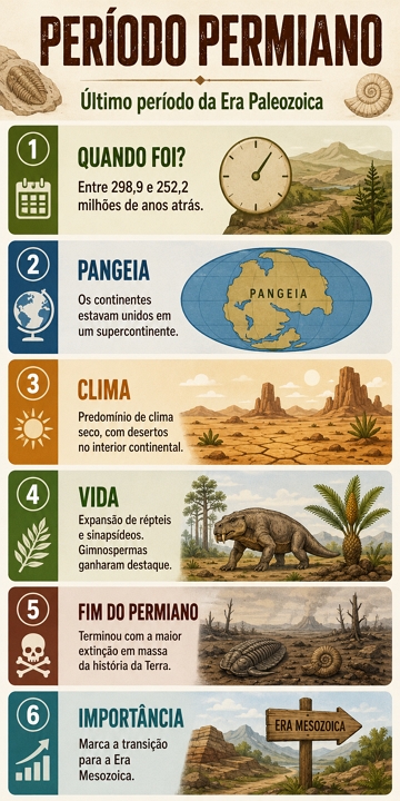 Infográfico sobre o período Permiano e suas características Infográfico sobre o período Permiano e suas características