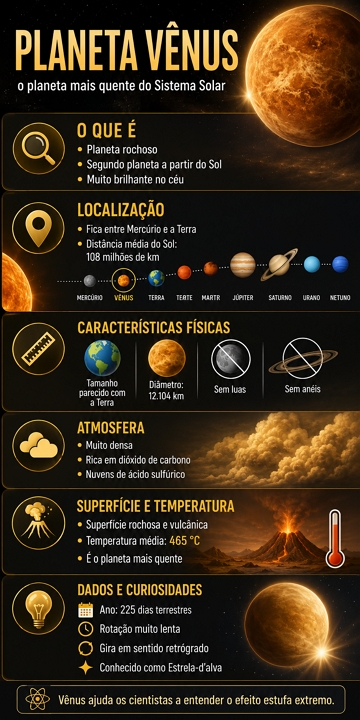 Infográfico sobre o Planeta Vênus Infográfico sobre o Planeta Vênus