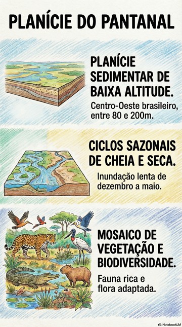 Infográfico com as principais características da Planície do Pantanal Infográfico com as principais características da Planície do Pantanal