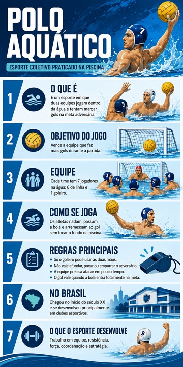 Infográfico com o essencial sobre o polo aquático Infográfico com o essencial sobre o polo aquático