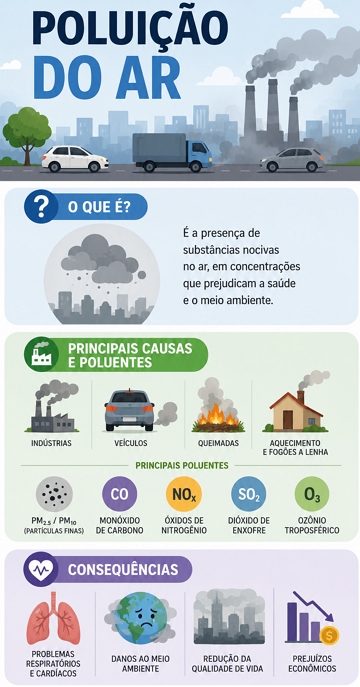 Infográfico sobre a poluição do ar Infográfico sobre a poluição do ar