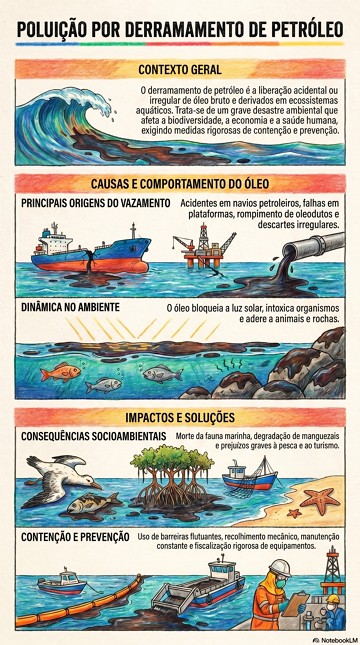 Infográfico sobre poluição gerada pelo derramamento de petróleo Infográfico sobre poluição gerada pelo derramamento de petróleo