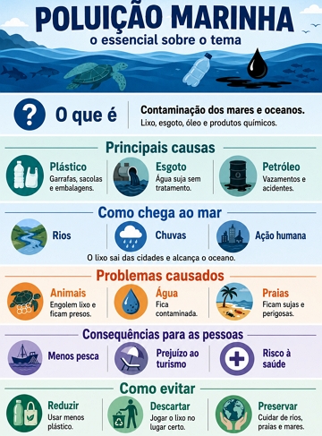 Infográfico sobre a poluição marinha Infográfico sobre a poluição marinha