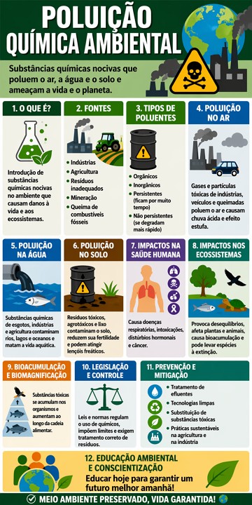 Infográfico sobre poluição química ambiental Infográfico sobre poluição química ambiental