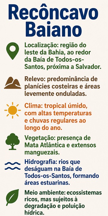 Infográfico sobre o Recôncavo Baiano Infográfico sobre o Recôncavo Baiano