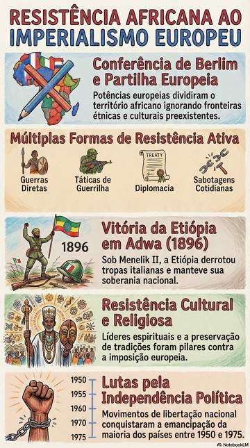 Resistência africana ao imperialismo europeu Infográfico sobre a resistência africana ao imperialismo europeu