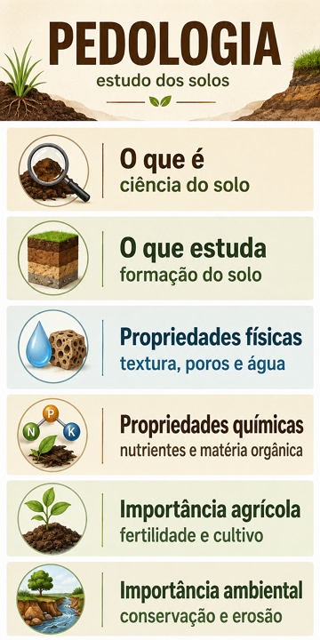 Infográfico resumido sobre a Pedologia Infográfico resumido sobre a Pedologia