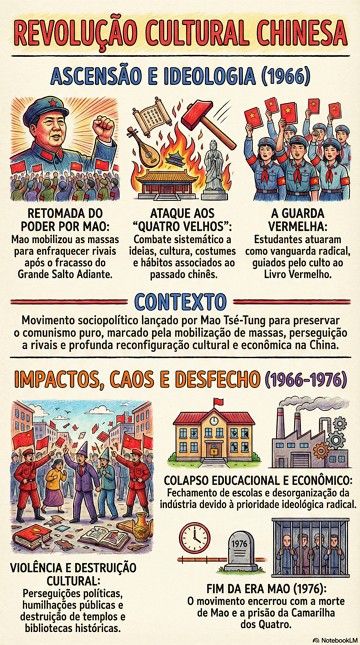 Revolução Cultural Chinesa Infográfico com síntese sobre a Revolução Cultural Chinesa