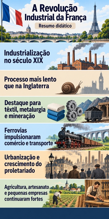 Infogr&aacute;fico sobre a Revolu&ccedil;&atilde;o Industrial na Fran&ccedil;a