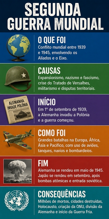 Infográfico sobre a Segunda Guerra Mundial Infográfico sobre a Segunda Guerra Mundial