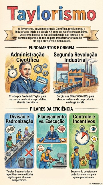 Infográfico com resumo sobre o Taylorismo Infográfico com resumo sobre o Taylorismo