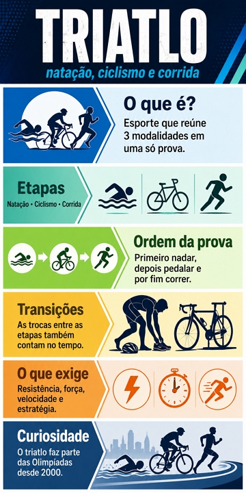 Infográfico com o essencial sobre o Triatlo Infográfico com o essencial sobre o Triatlo