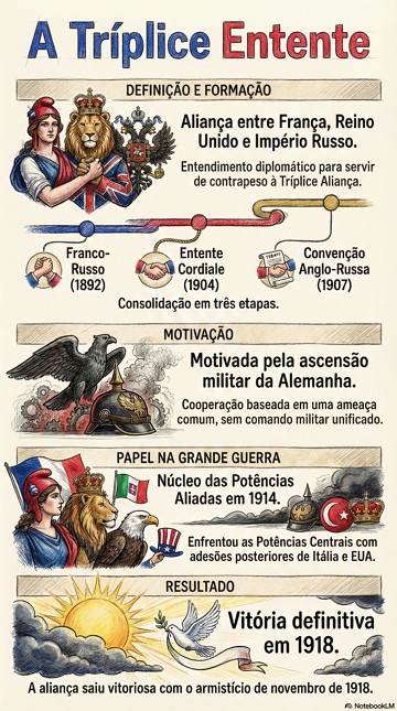 Infográfico sobre a Tríplice Entente Infográfico sobre a Tríplice Entente