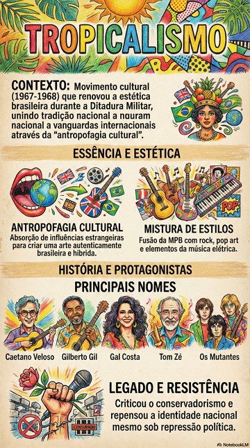 Infográfico sobre o Tropicalismo Infográfico sobre o Tropicalismo