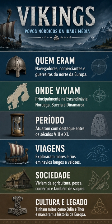 Infográfico sobre os Vikings Infográfico sobre os Vikings
