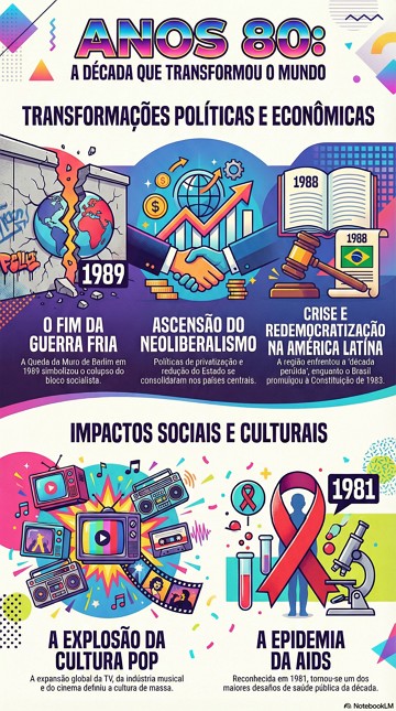 Infográfico com os principais fatos dos anos 80 Infográfico com os principais fatos dos anos 80