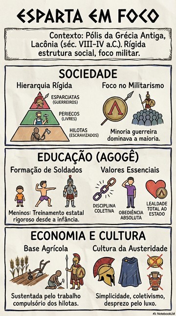 Esparta Antiga Infográfico com as características e história da Antiga Esparta