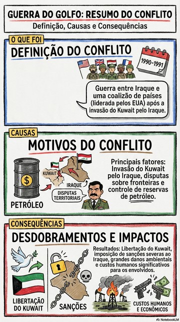Infográfico sobre a Guerra do Golfo Infográfico sobre a Guerra do Golfo