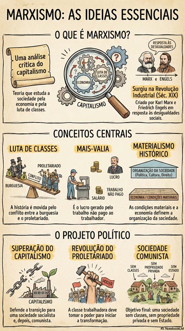 Infogr&aacute;fico com s&iacute;ntese do Marxismo