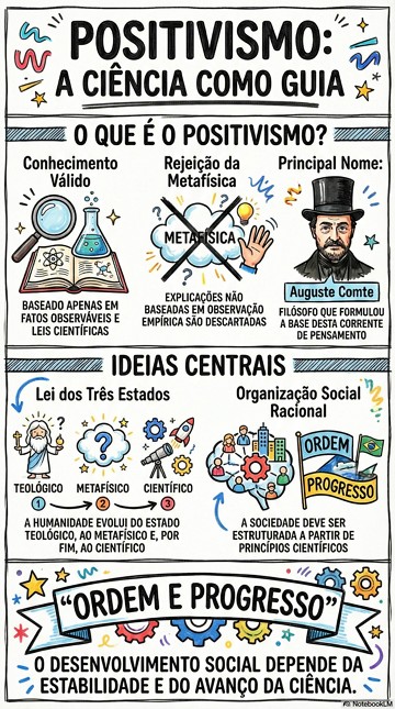 Infográfico com síntese sobre o Positivismo Infográfico com síntese sobre o Positivismo