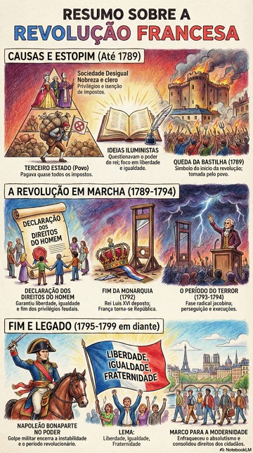 Resumo da Revolução Francesa Infográfico com resumo da Revolução Francesa