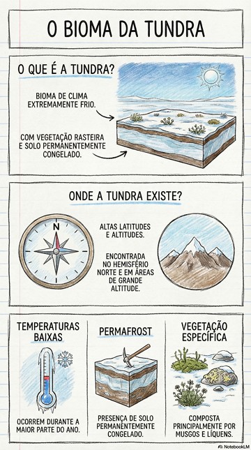 Tundra Infográfico sobre o bioma Tundra