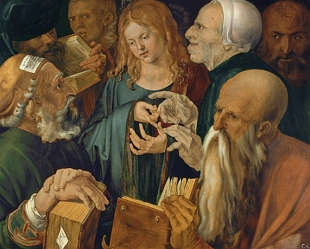 Pintura mostrando Jesus entre os doutores da lei de Israel